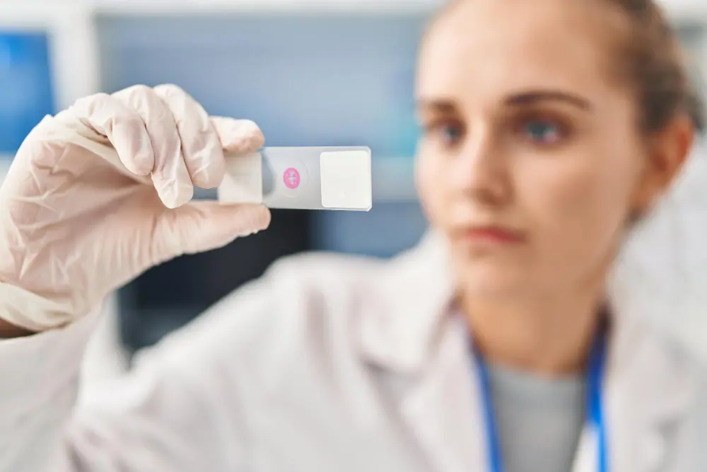 enfermera mira test de hormonas