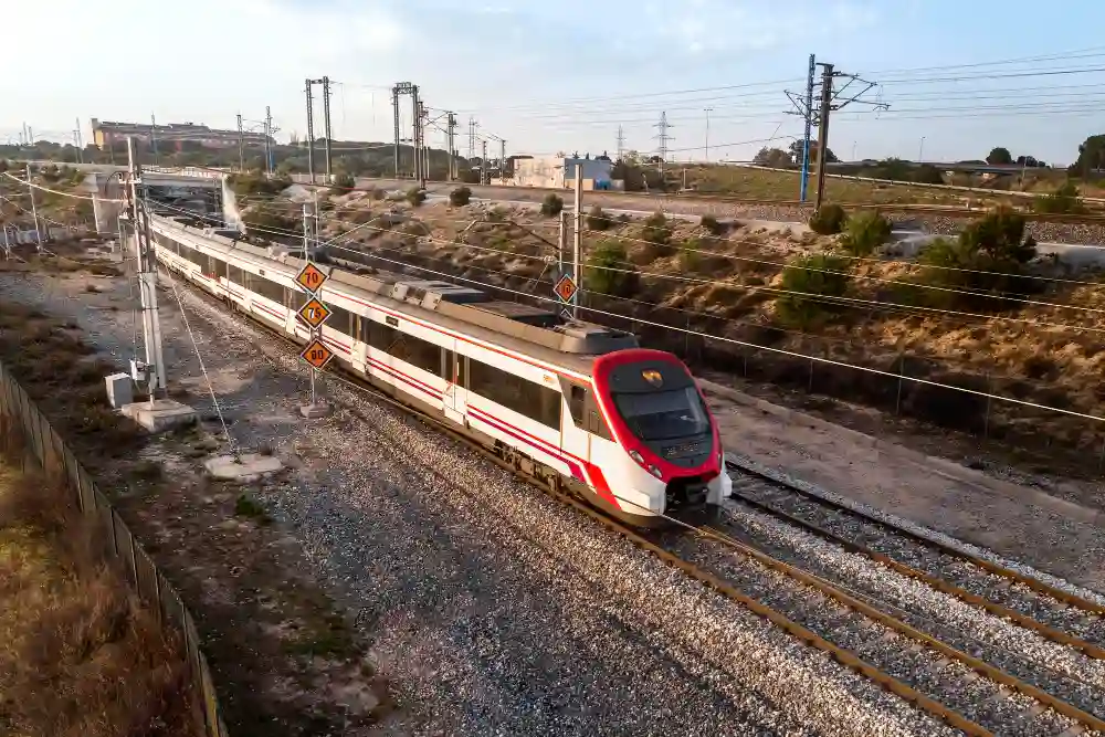 un tren de rodalies en carrera