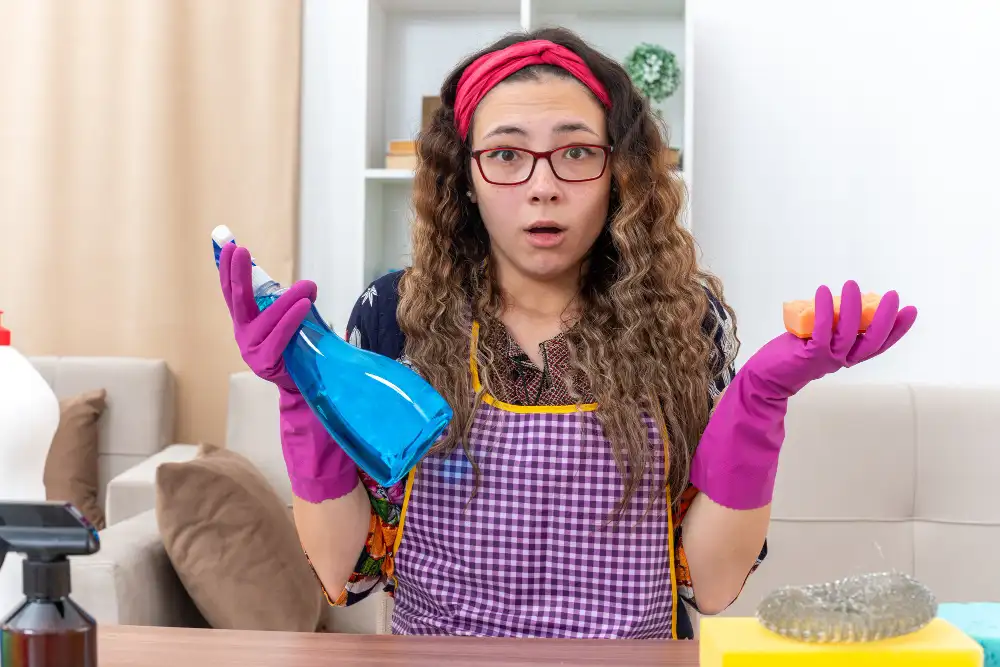 mujer limpiadora contra bichitos redondos en casa