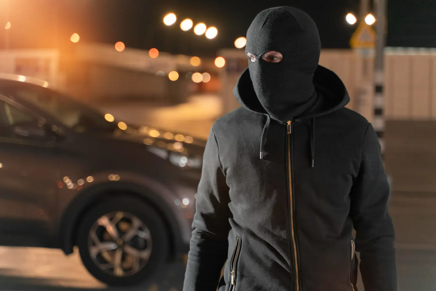 criminal derechista de noche en la calle