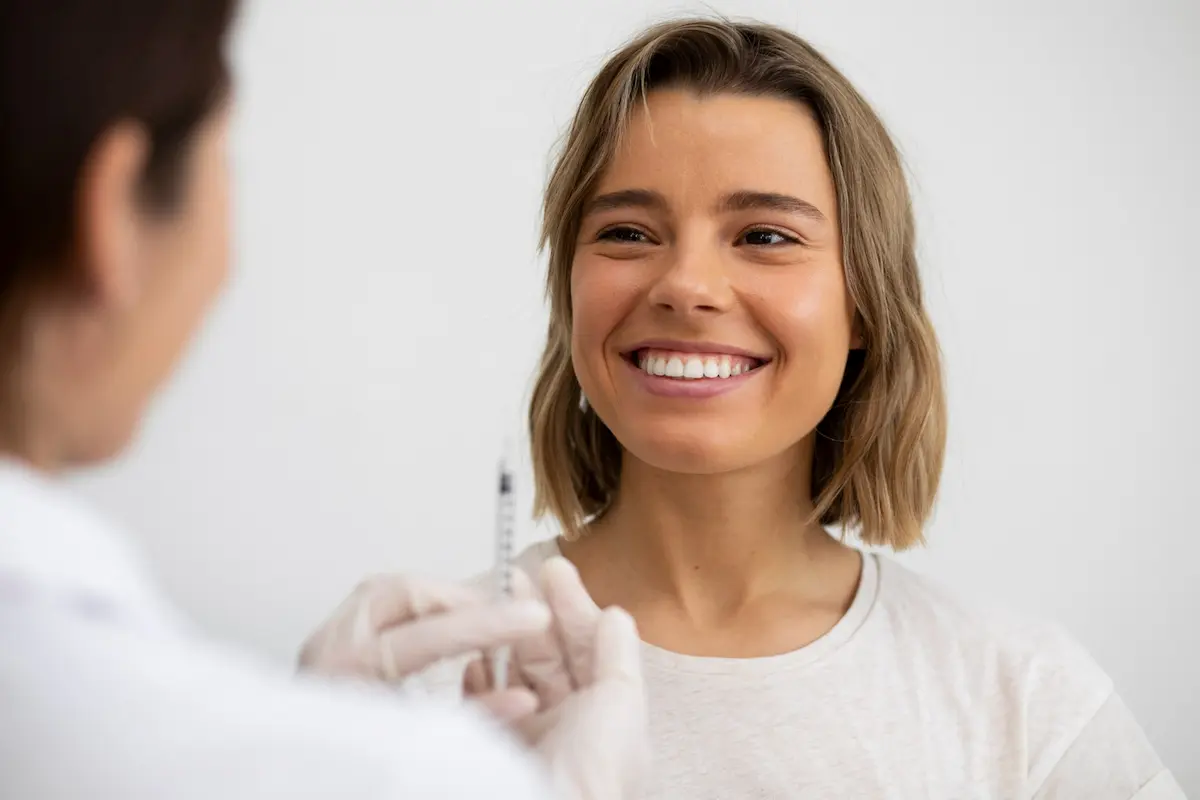 dentista poniendo botox a bruxista