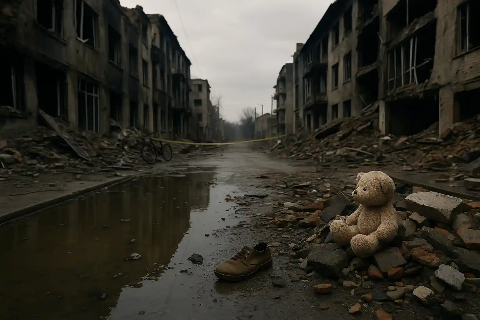 escena de guerra triste desolación