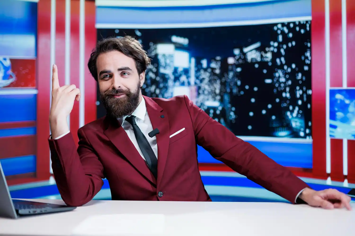 presentador americano en un night show