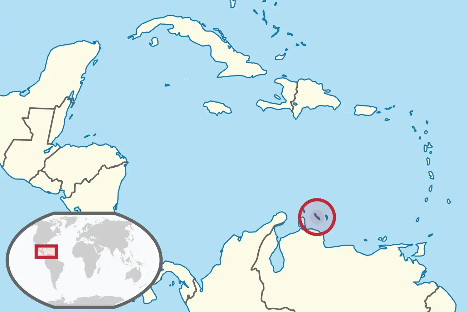 El mapa de Curazao