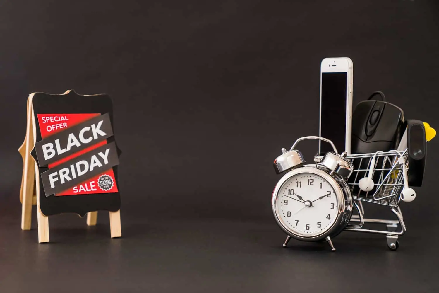 etiqueta del black friday con regalos