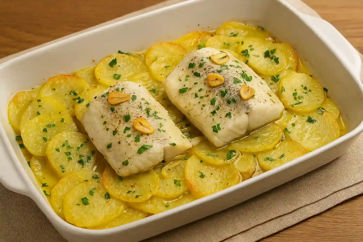 Merluza al horno patatas