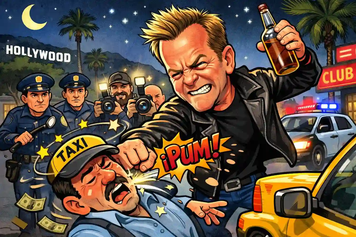 Kiefer Sutherland agrede a un conductor