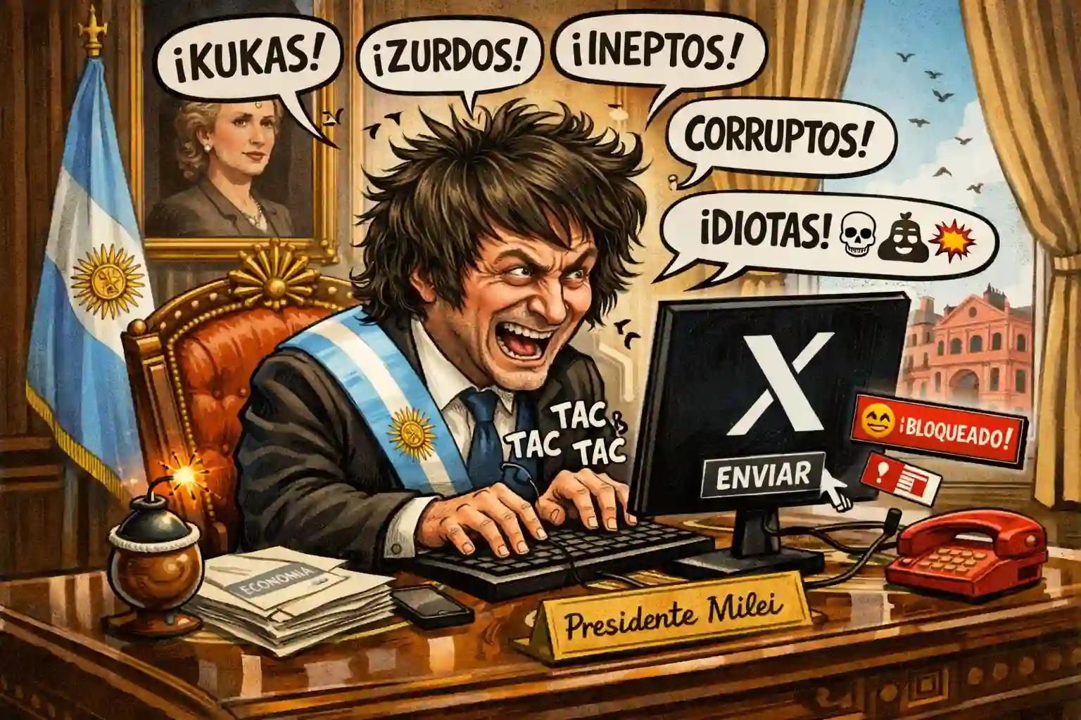Milei insultos en X