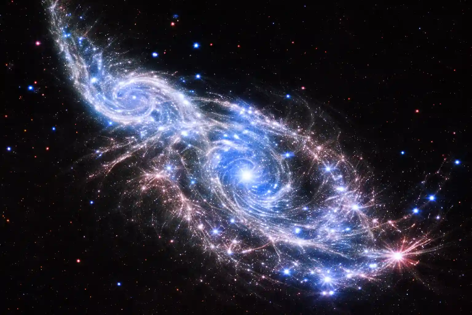 cómo interactúan y colisionan galaxias
