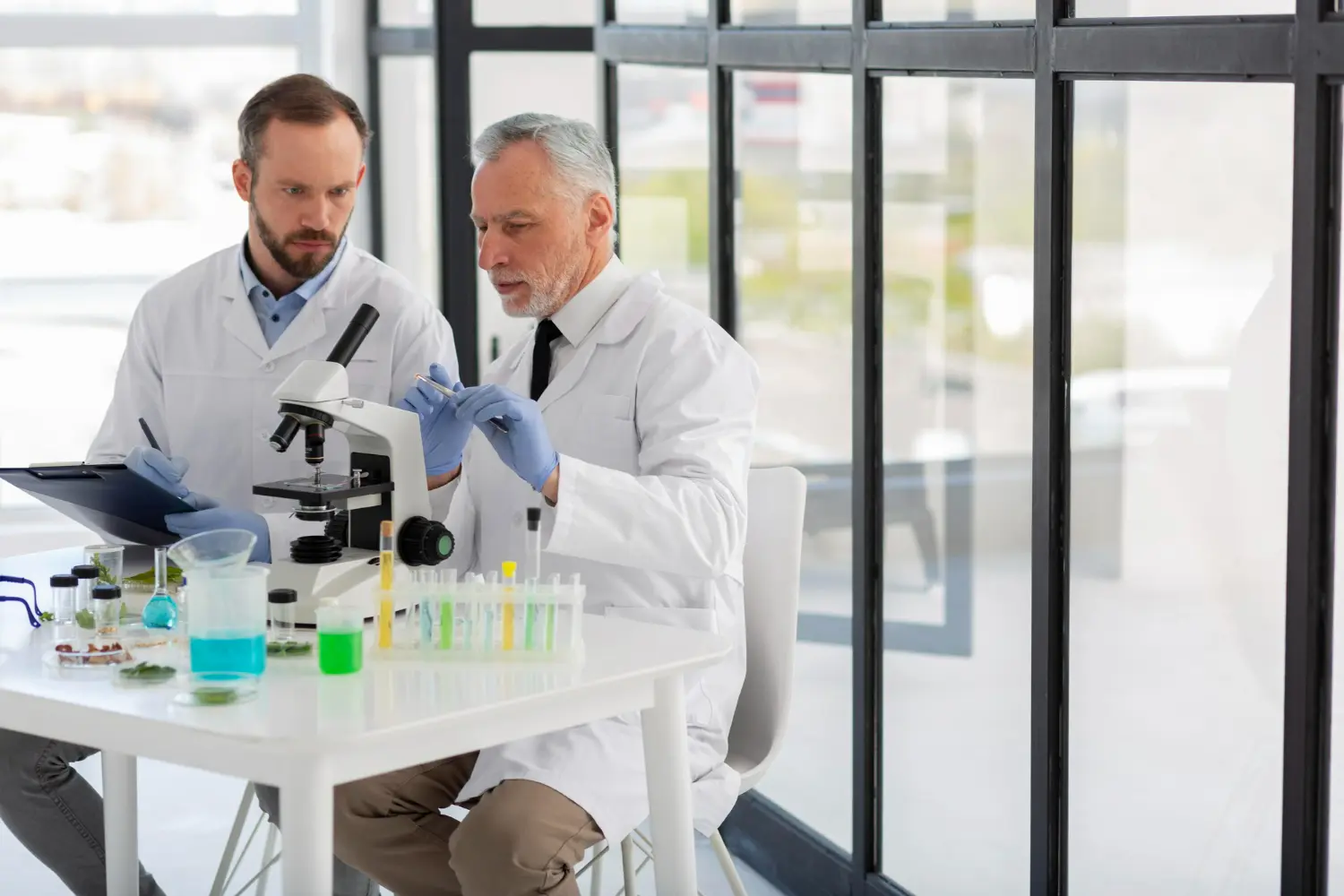 dos investigadores miran cistatina C
