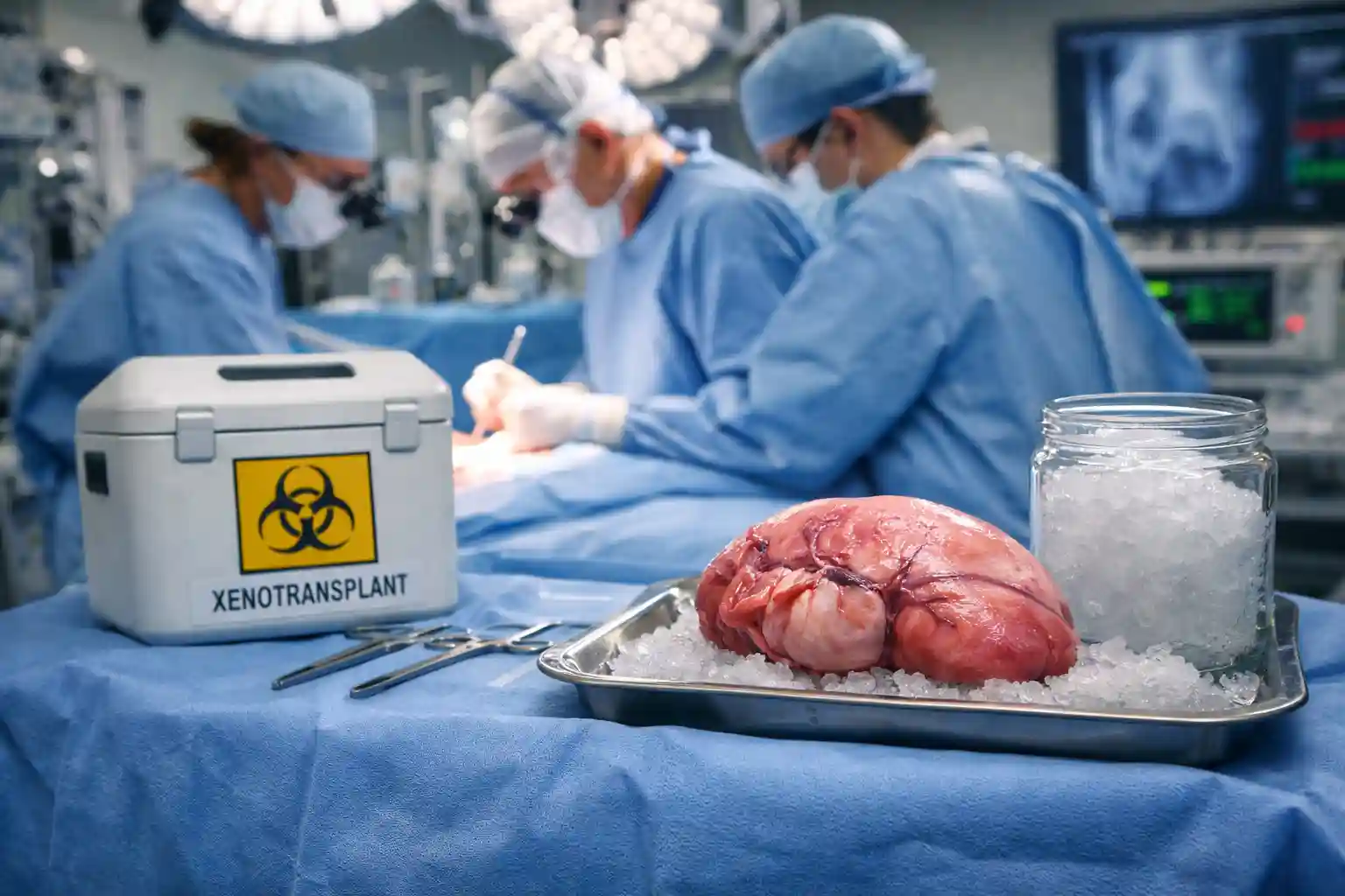 órganos de cerdo a los hospitales