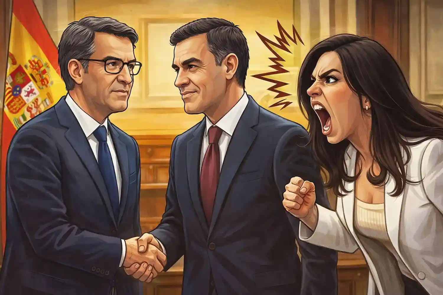reunión Feijóo Sánchez enfada a Vox