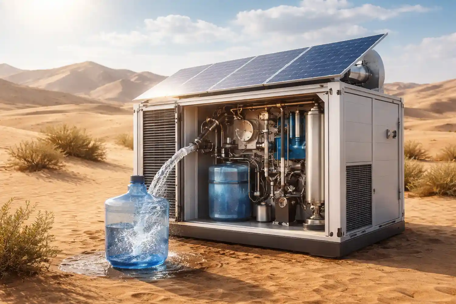 aire del desierto en agua limpia