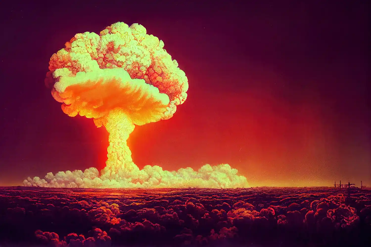 bomba nuclear explotando