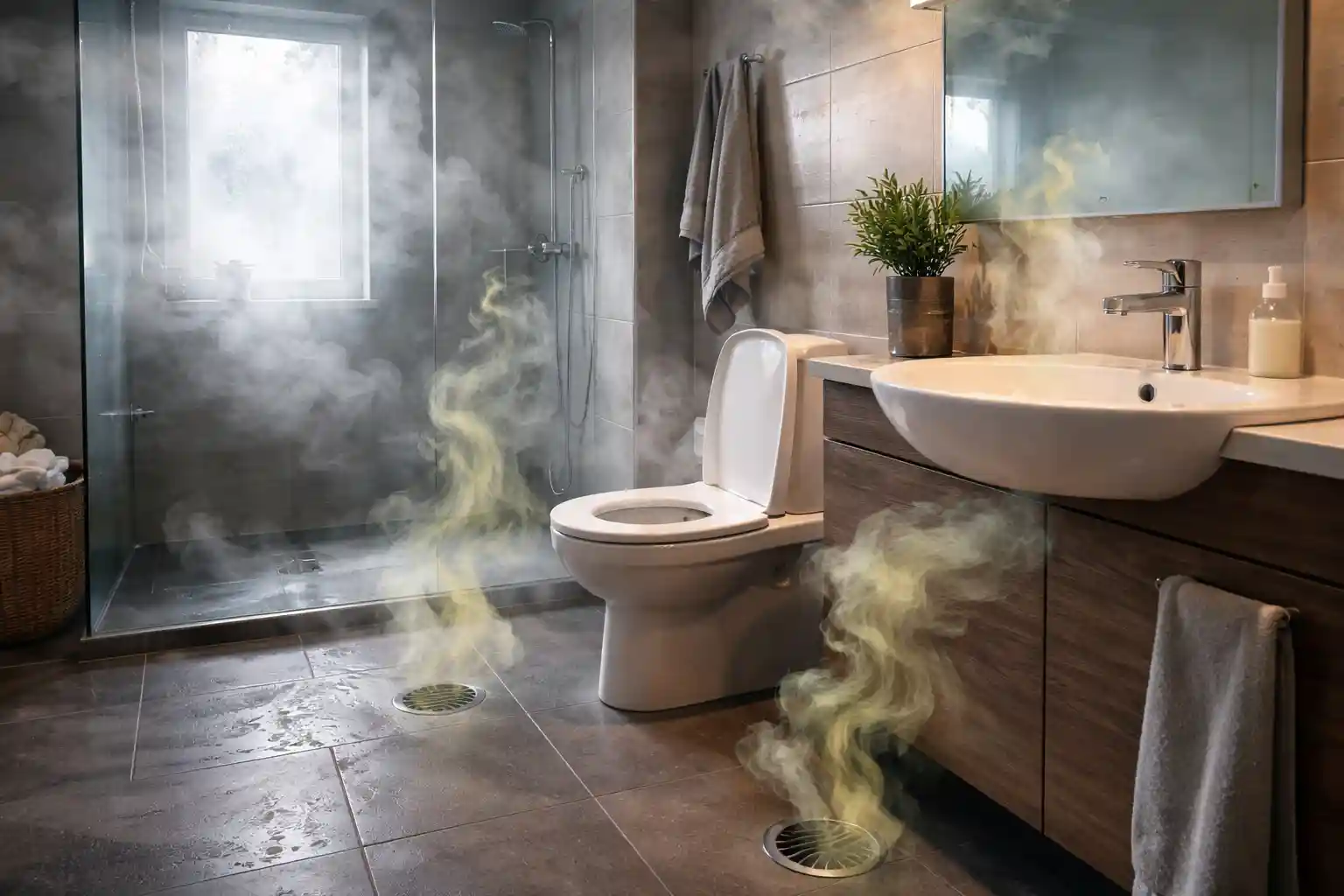 huele a cloaca el baño al cambiar el tiempo