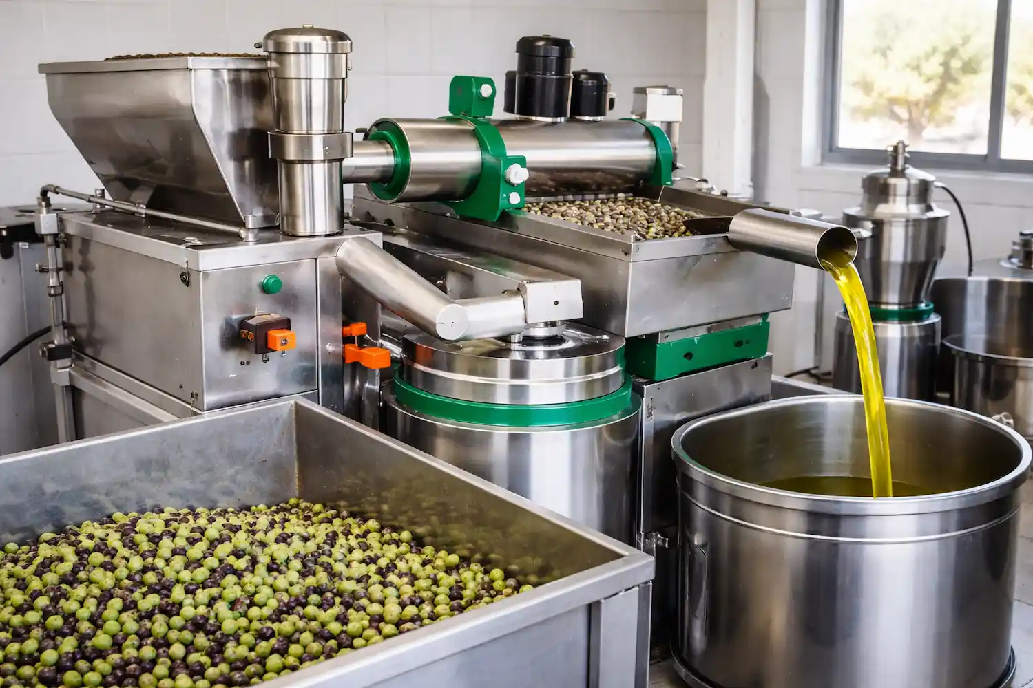 una máquina para hacer aceite de oliva