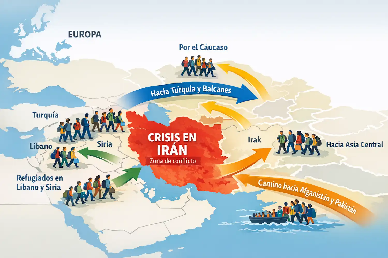 guerra en Irán crisis migratoria