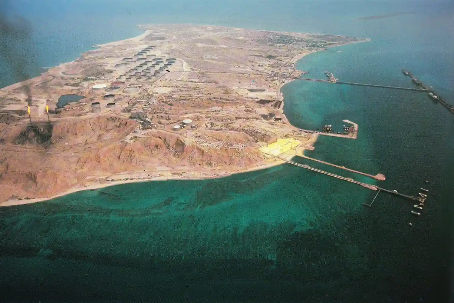 la isla de Kharg desde el cielo