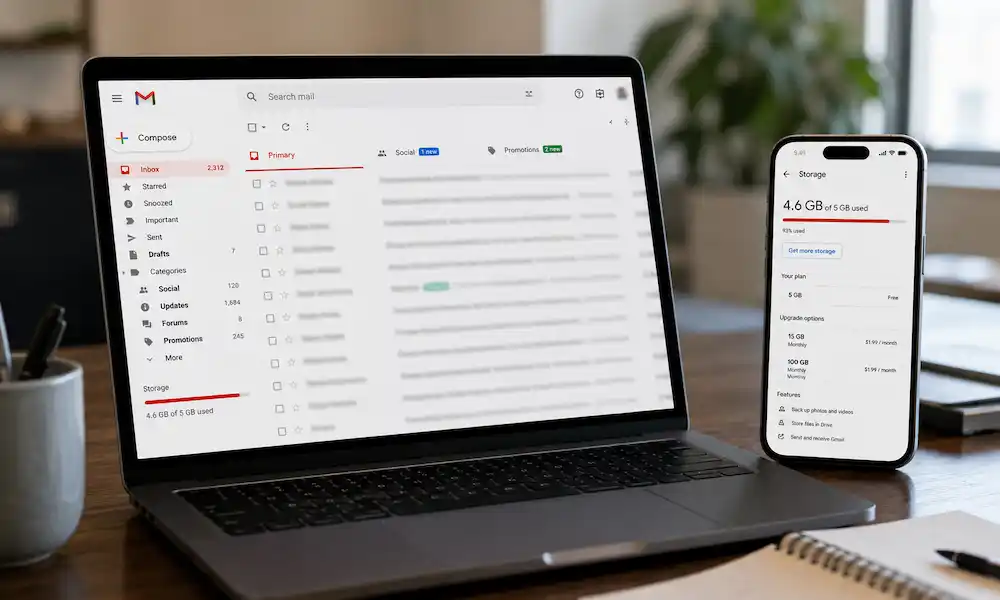 Google recorta los 15 GB gratis de Gmail