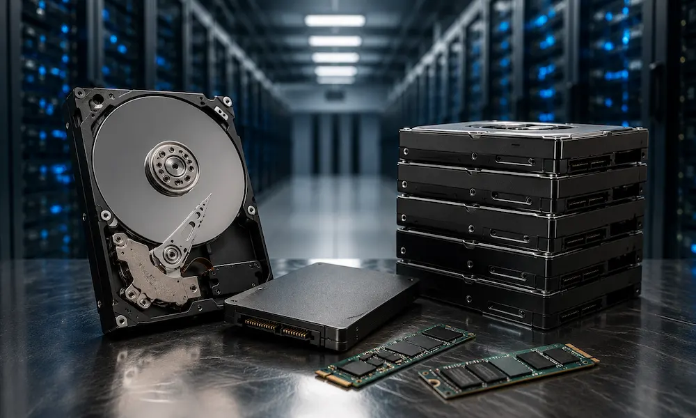 SSD y HDD en una mesa