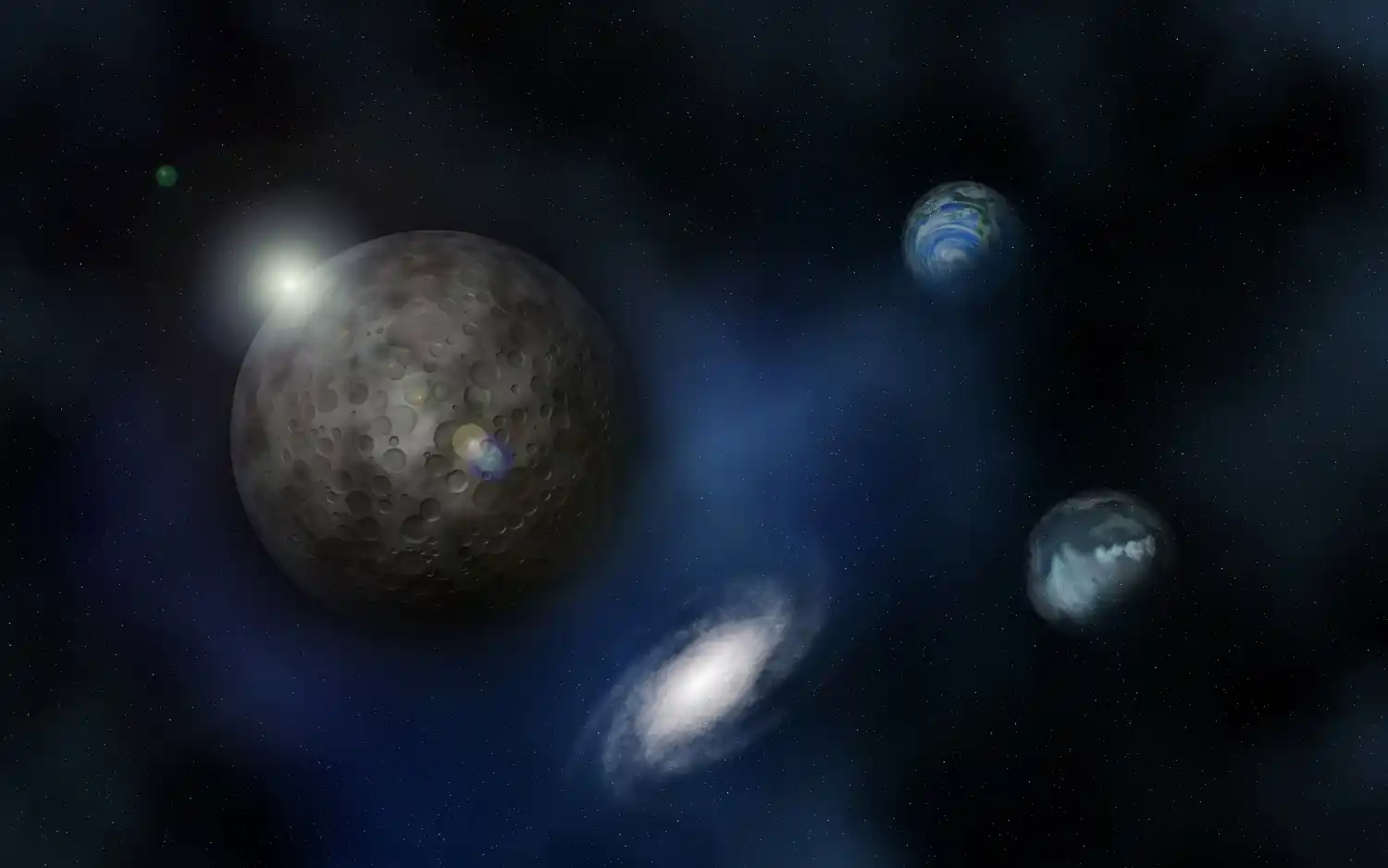 algunos planetas en el espacio