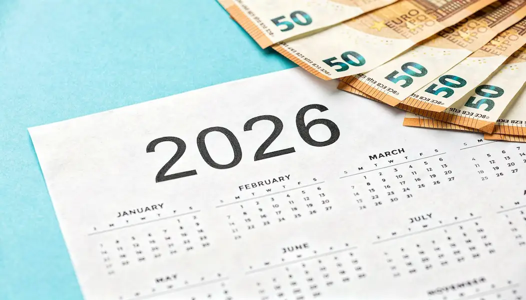 calendario 2026 con dinero