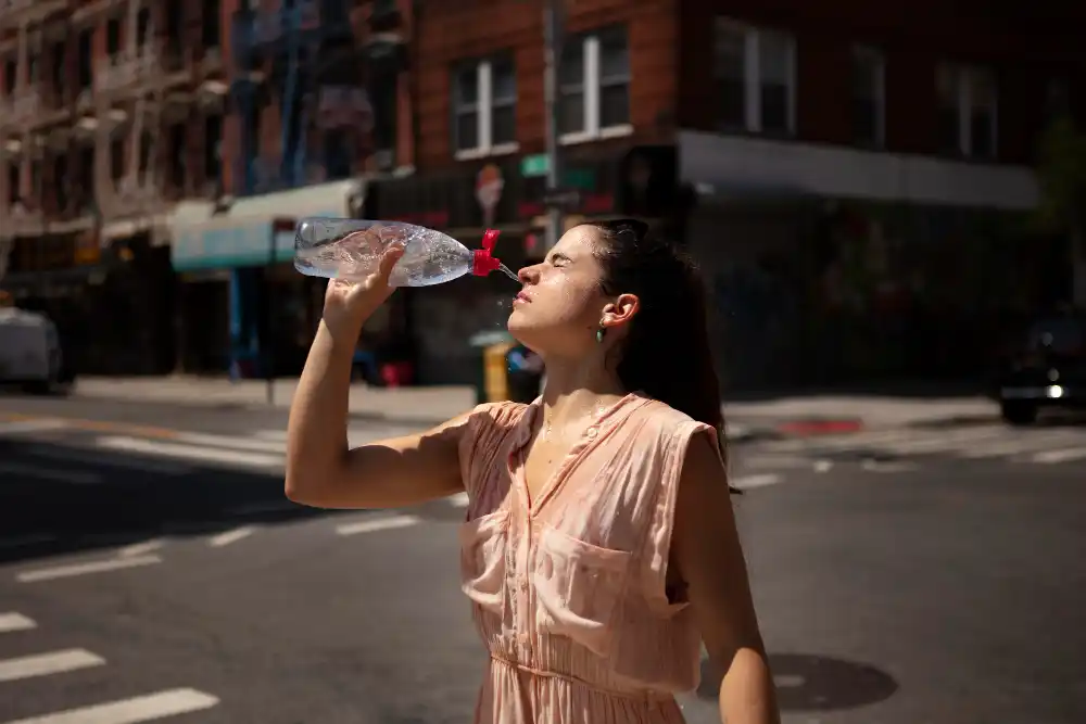 chica de madrid refrescandose