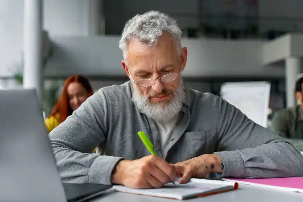 hombre prepara el titulo ESPA