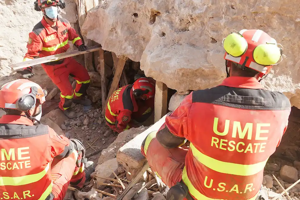 Efectivos de la UME en Marruecos