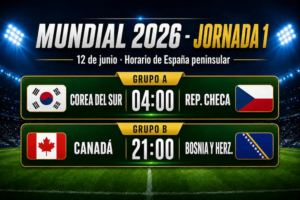 Mundial 2026 partidos 12 de junio