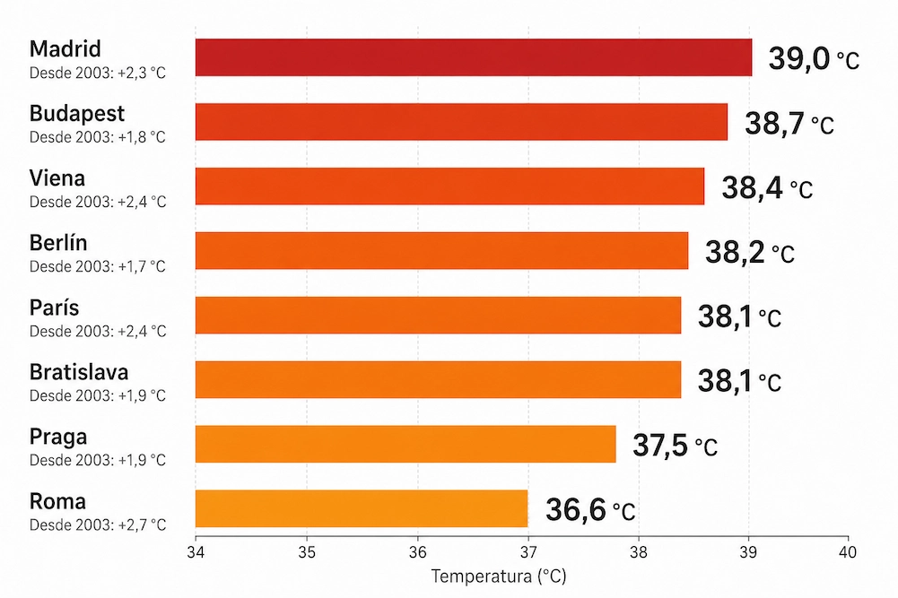 ciudades europeas récords de calor