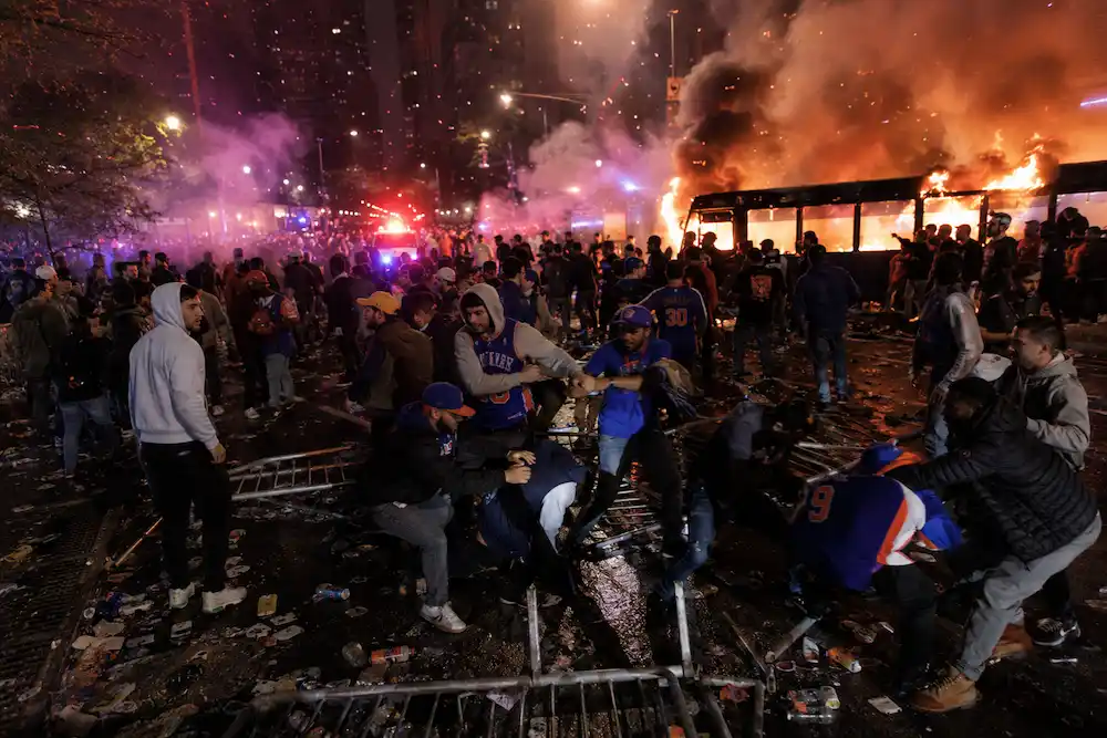 disturbios fiesta New York Knicks