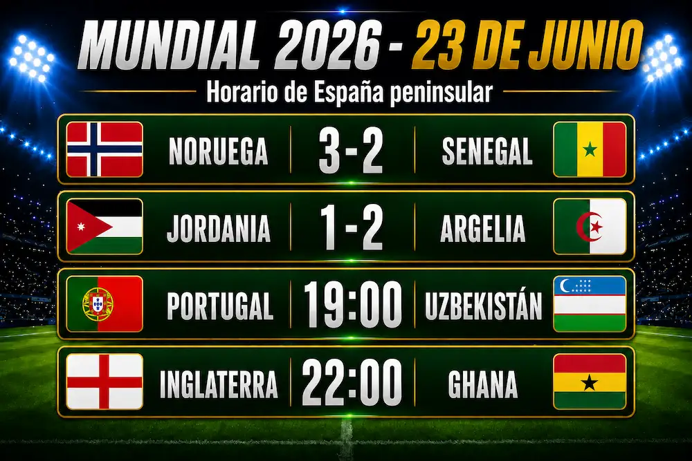 partidos Mundial 2026 hoy 23 de junio