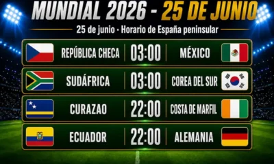 partidos del Mundial 2026 hoy 25 de junio