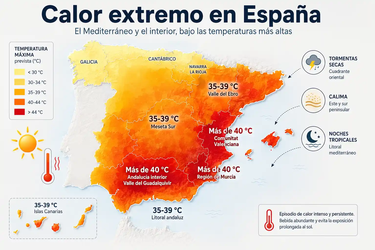 Qué calor extremo viene a España