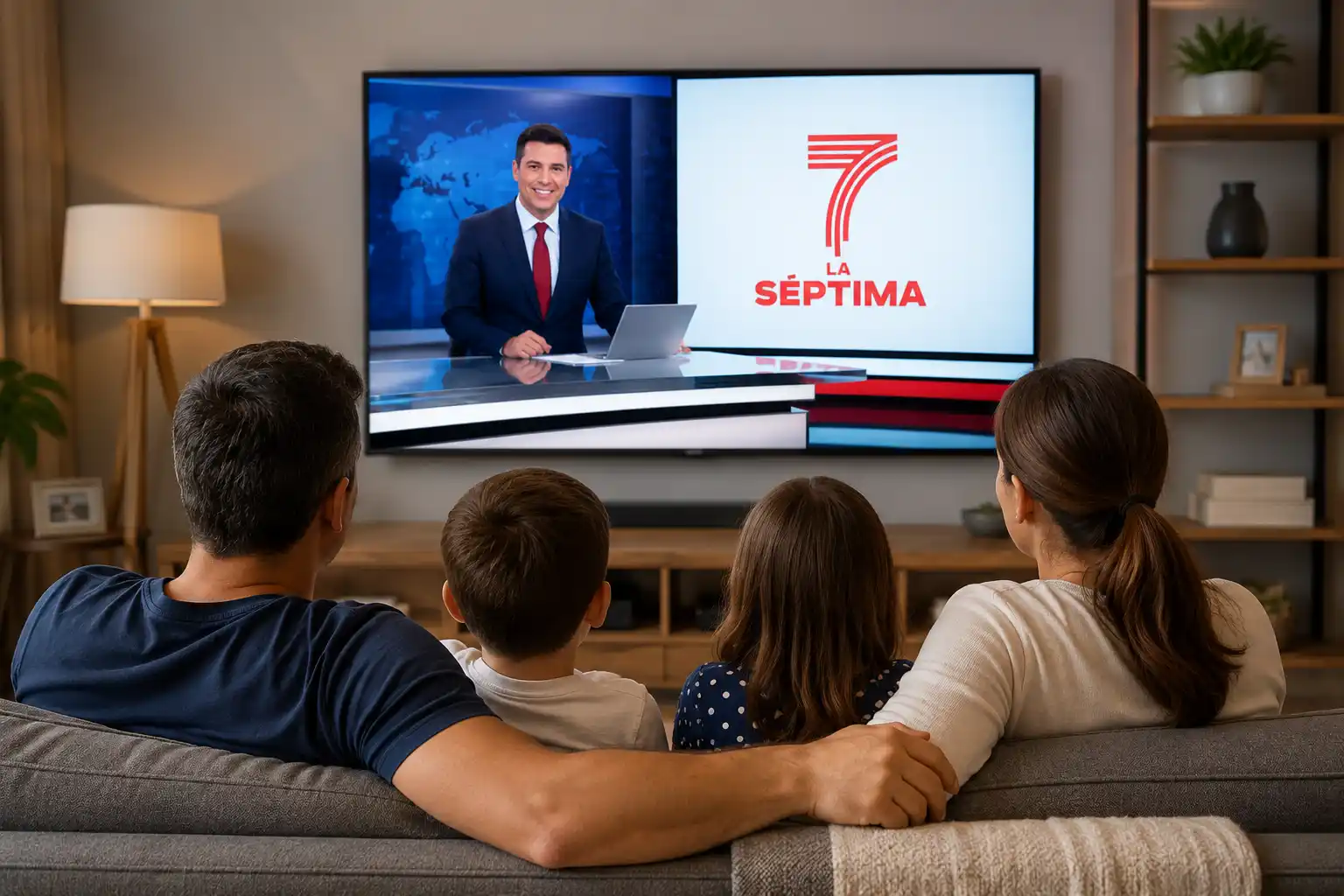 familia viendo La Septima