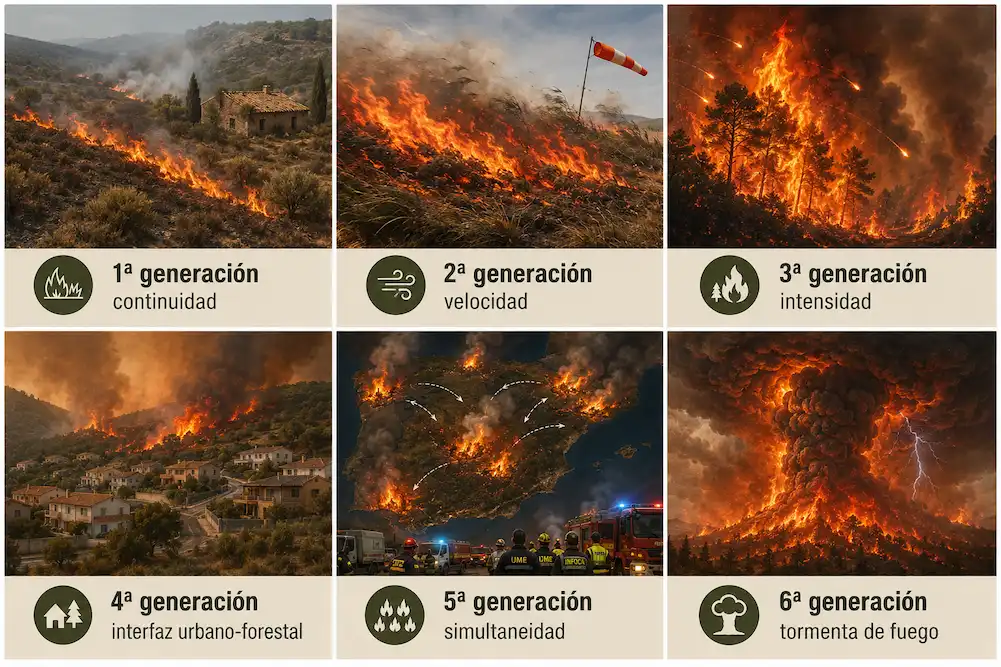generaciones de incendios forestales