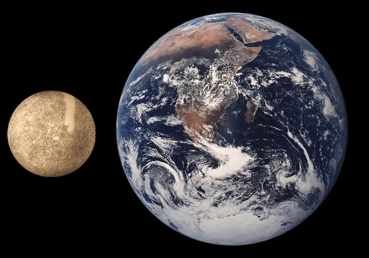 Comparación entre Mercurio y la Tierra