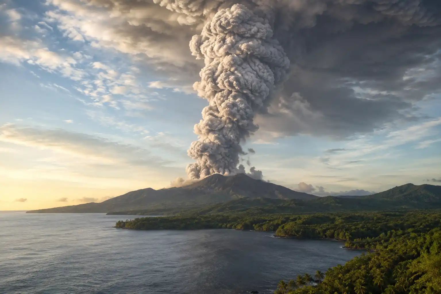 El volcán Ambae