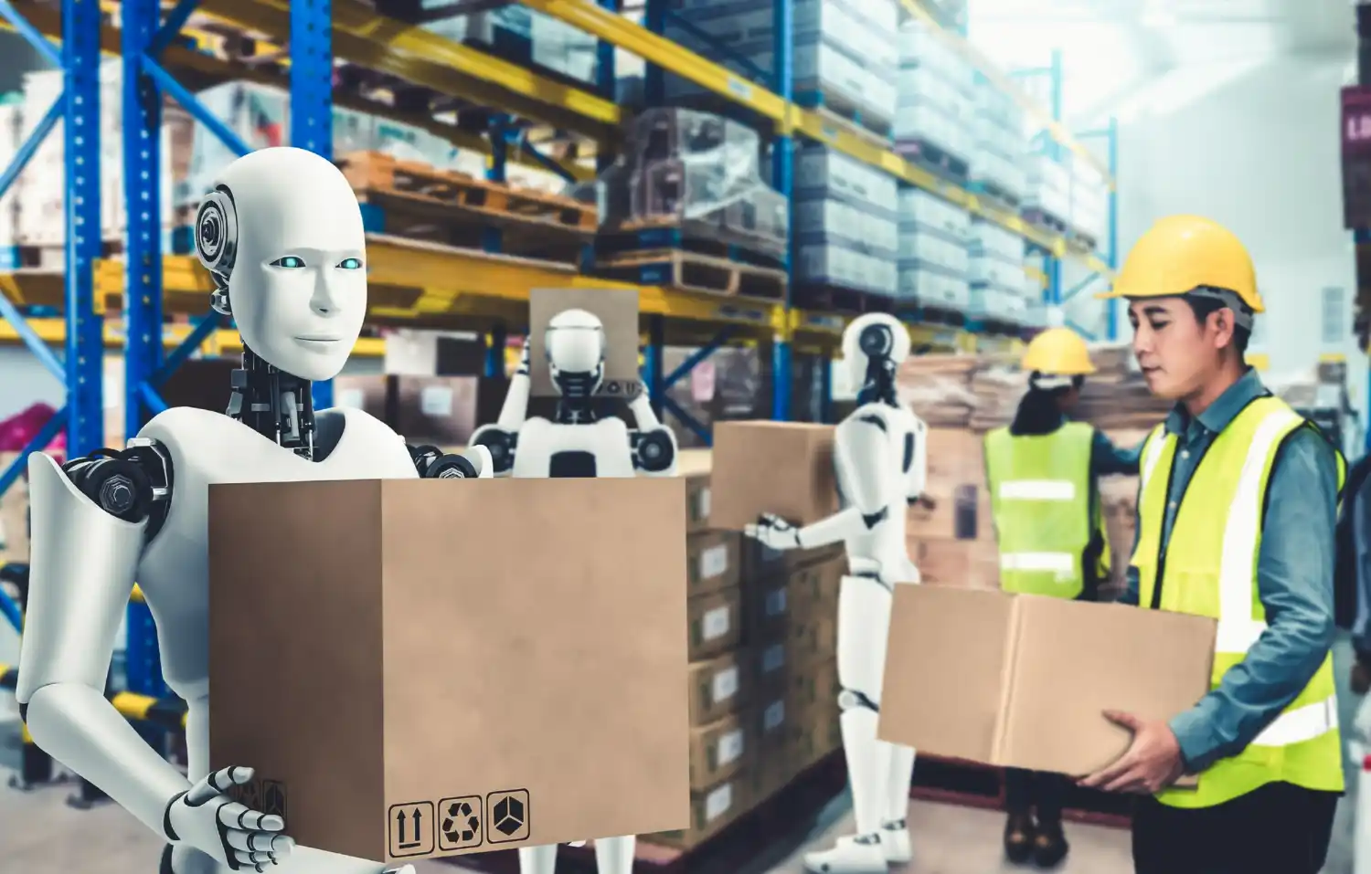 Mitsubishi robots humanoides con IA en fábrica