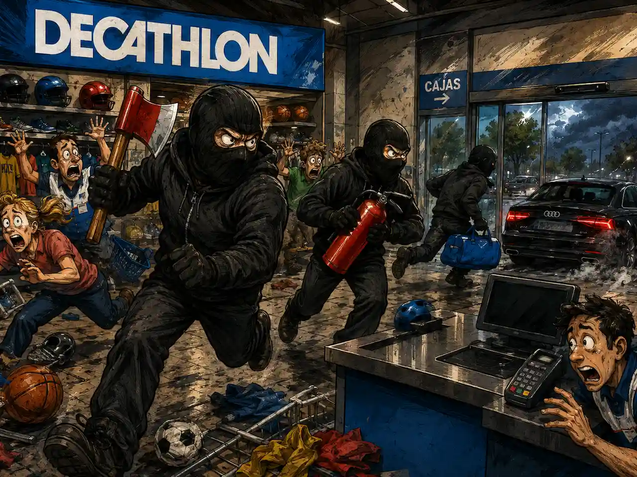 asalto al Decathlon de Getafe