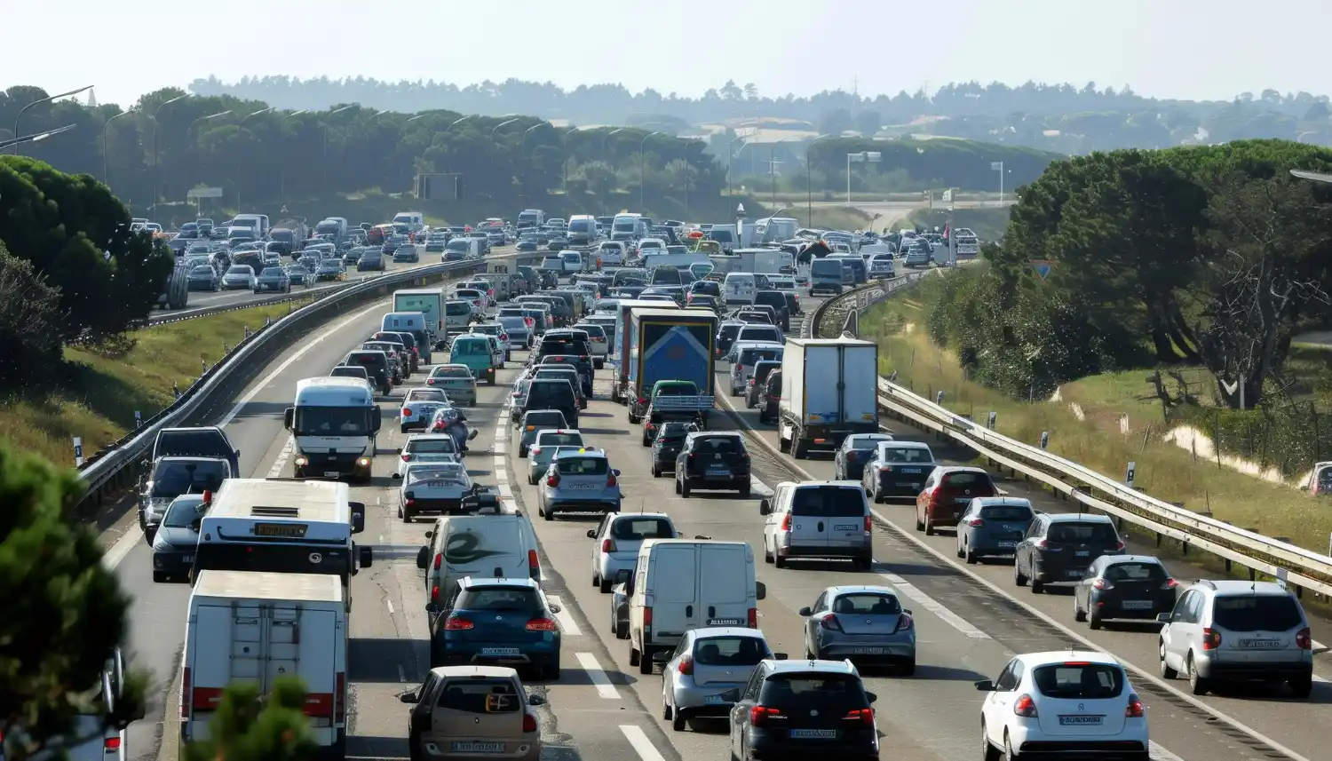 atasco en una autopista española