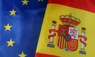 banderas de ue y españa
