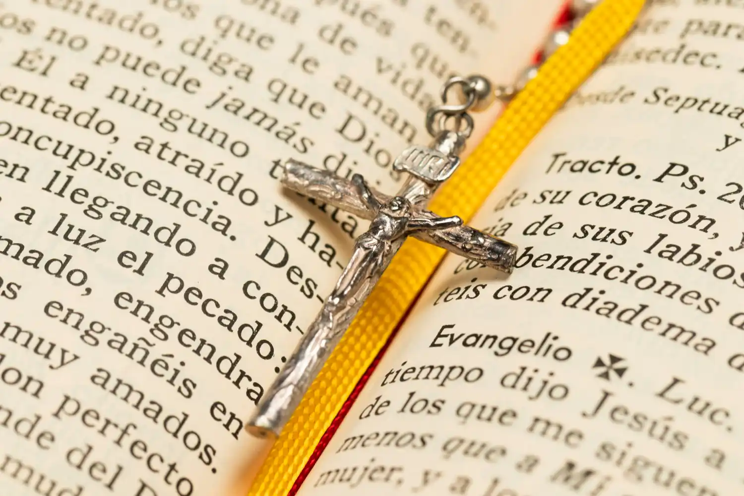cruzfijo en una biblia
