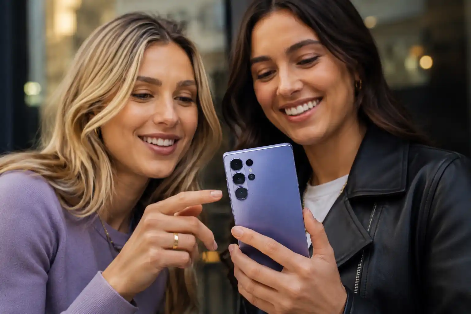 dos chicas con El Galaxy S27 Ultra