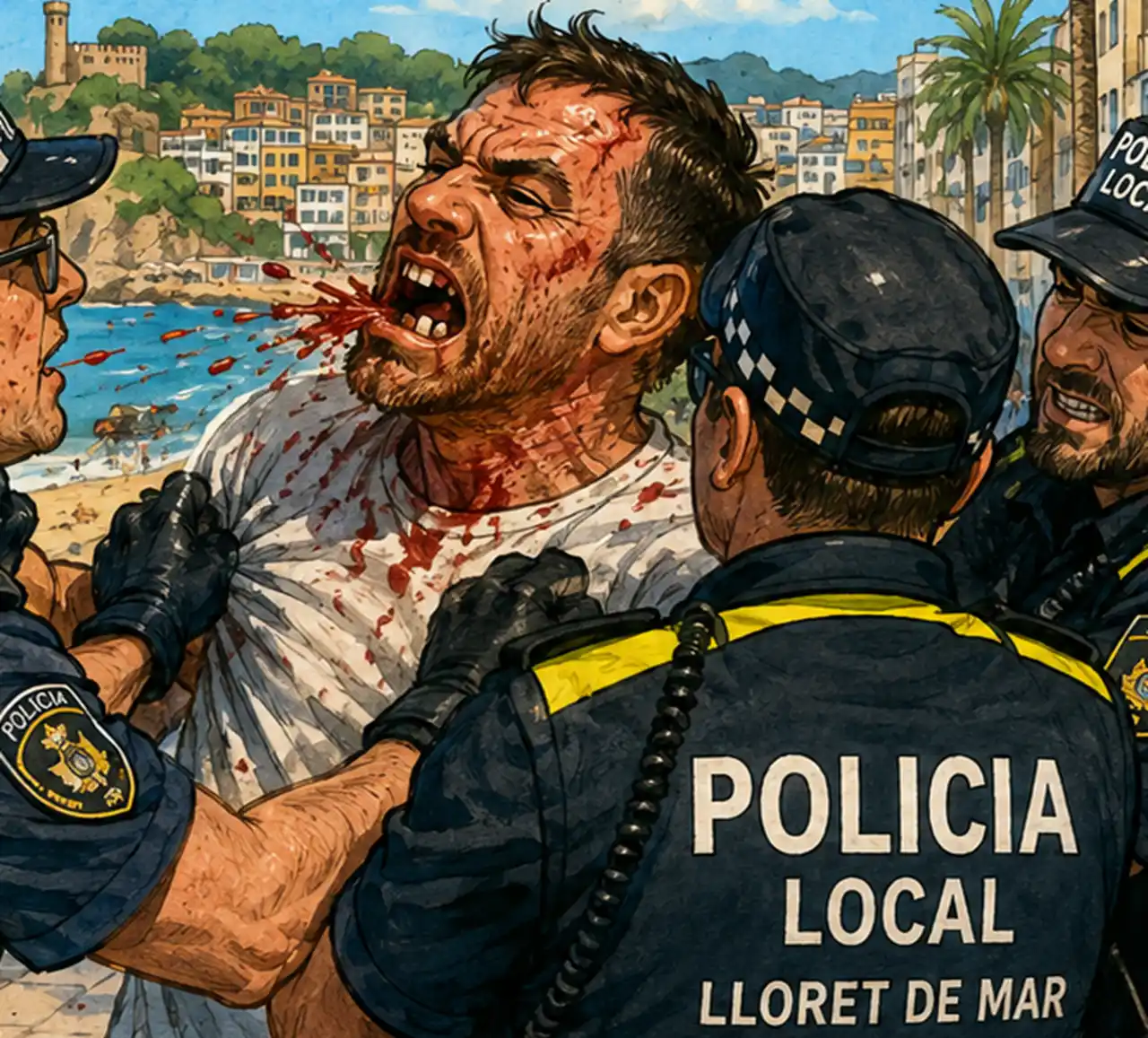 hombre con VIH escupe sangre a policías