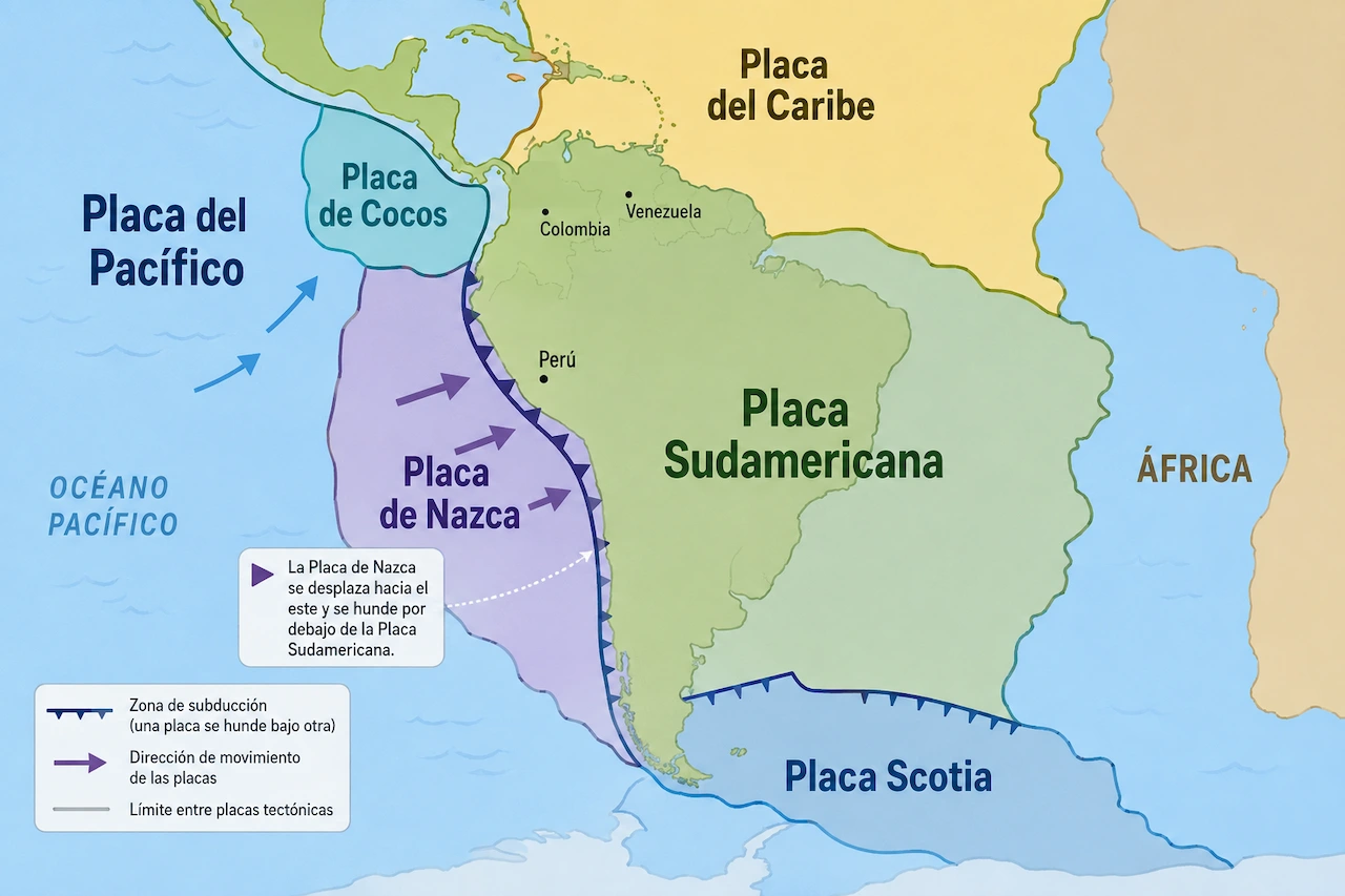 relación terremotos Perú Colombia y Venezuela