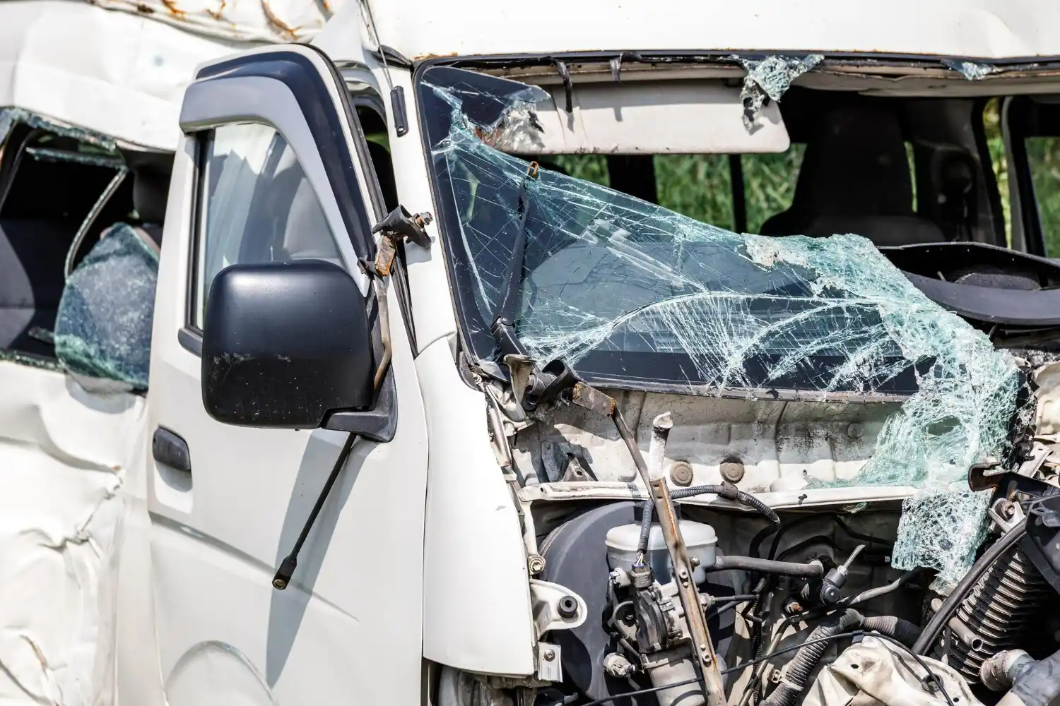 una furgoneta accidentada