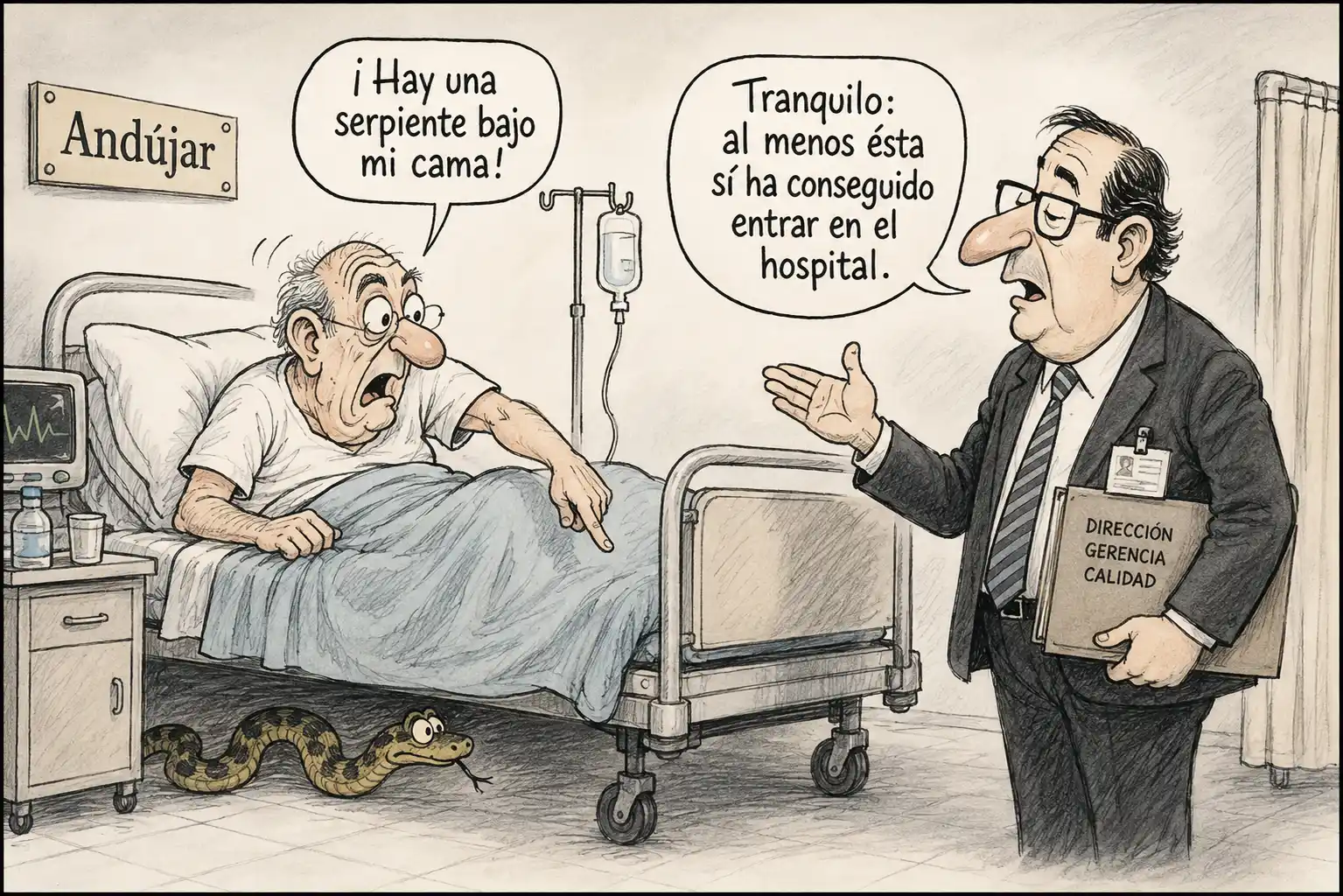 una serpiente en el hospital de Andújar