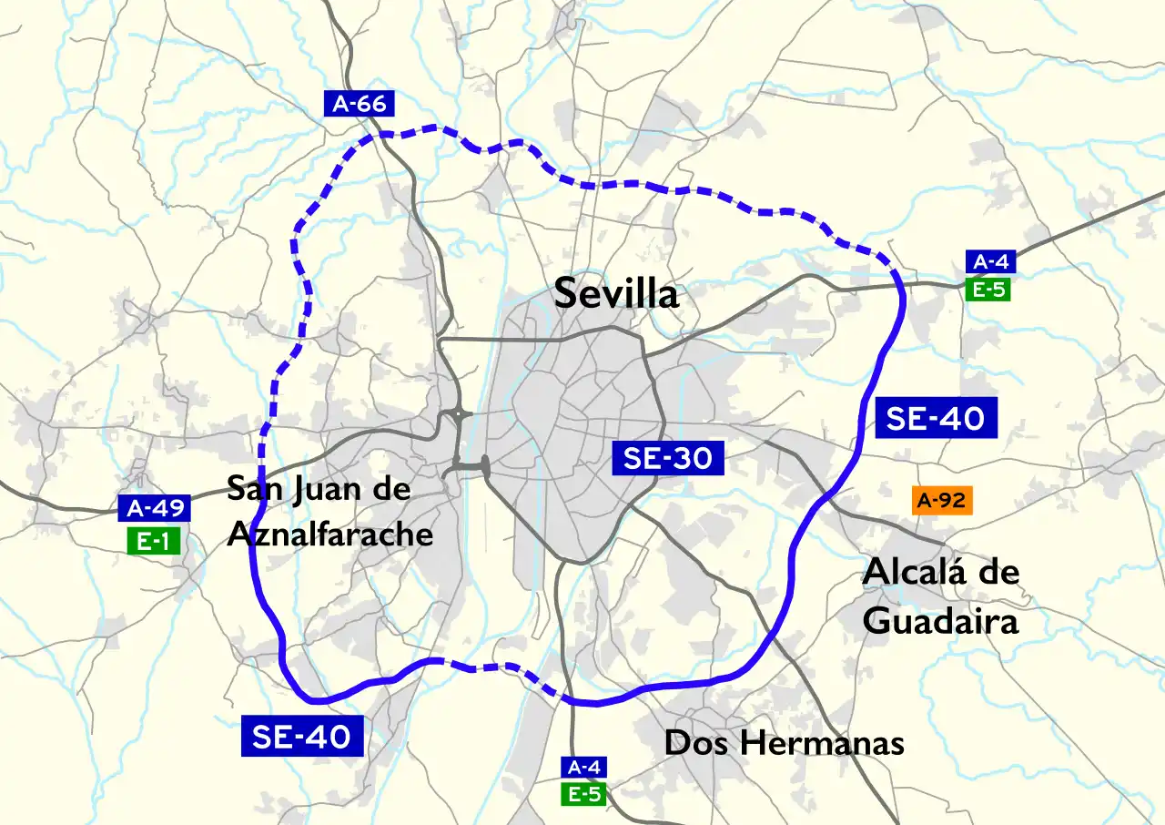 Circunvalacion SE-40 mapa